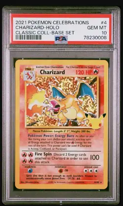 Pokemon TCG Charizard 4/102 Celebrations Classic Collection Holo 2021 PSA 10 - Image 1