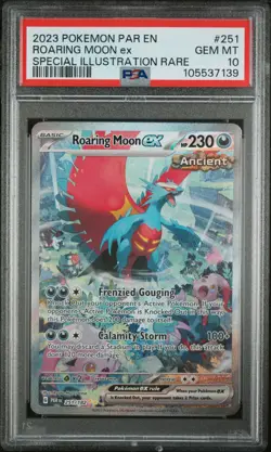 2023 POKEMON PAR EN-PARADOX RIFT #251 ROARING MOON EX PSA 10 - Image 1