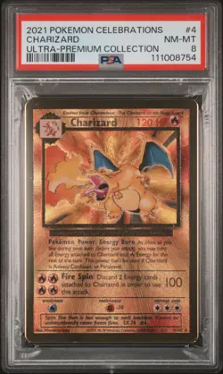 2021 POKEMON CELEBRATIONS ULTRA-PREMIUM COLL #4 CHARIZARD PSA 8 - Image 1