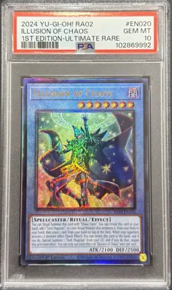 2024 PSA 10 YUGIOH RA02 1ST ED ULTIMATE RARE ILLUSION OF CHAOS 🔮 - Image 1