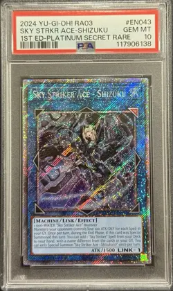 2024 PSA 10 YUGIOH MP24 25TH PLATINUM SECRET RARE SKY STRIKER ACE SHIZUKU 💫 - Image 1
