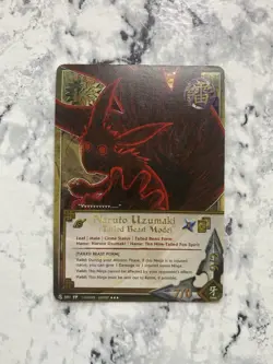 Naruto 1st Edition CCG Naruto Uzumaki Tailed Beast Mode Card Super Rare Foil MP - Image 1