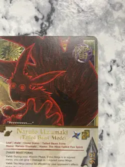 Naruto 1st Edition CCG Naruto Uzumaki Tailed Beast Mode Card Super Rare Foil MP - Image 4