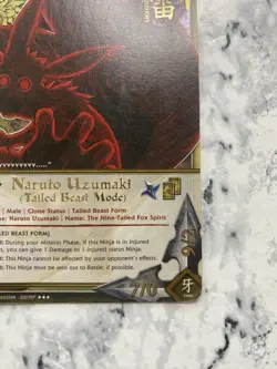 Naruto 1st Edition CCG Naruto Uzumaki Tailed Beast Mode Card Super Rare Foil MP - Image 5