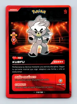 Kubfu 115/150 South America (Peru) Out of Print NM/LP Pokemon Card - Image 1
