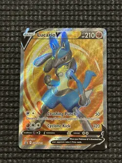 Lucario V FULL ART BLACK STAR PROMO card SWSH213 Pokemon TCG 2022 ULTRA RARE - Image 1