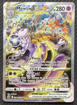 Mewtwo VStar GG44/GG70 Crown Zenith Alternate Art Pokemon Card FA 2023 - Image 1