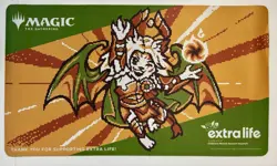 Extra Life Playmat for Magic: The Gathering - Pixel Ajani - Magiccon Exclusive - Image 1