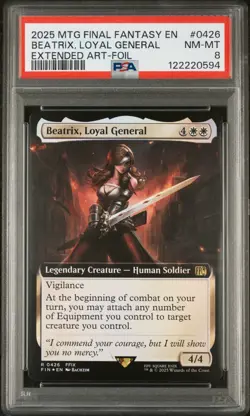 MTG Final Fantasy - Beatrix, Loyal General Extended art Foil - PSA 8 - Image 1