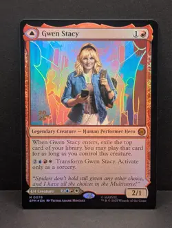 Gwen Stacy Ghost Spider Marvel's Spider-Man PreRelease FOIL MTG Magic LP - Image 1