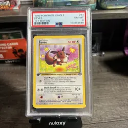 Pokemon 1st Edition Eevee Jungle Set 51/64 - PSA 8 NM-MINT - Image 1