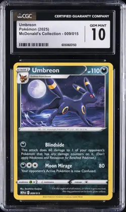2025 POKEMON MCDONALD'S COLLECTION #009 UMBREON CGC 10 GEM MINT - Image 1