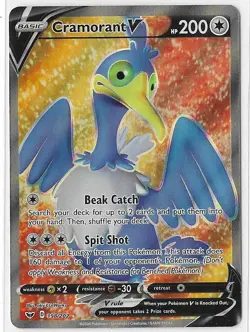 Cramorant V 198/202 Sword & Shield Base Set Full Art Ultra Rare Pokemon TCG - NM - Image 1