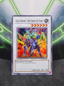 Yugioh Gaia Knightm the Force of Earth 5DS1-EN042 Super Rare 1st Edition LP - Image 1