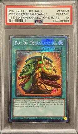 2023 PSA 10 YUGIOH RA01 COLLECTORS RARE POT OF EXTRAVAGANCE 💎 - Image 1