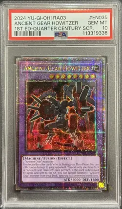 2024 PSA 10 YUGIOH RA03 QC SECRET RARE ANCIENT GEAR HOWITZER 💎 - Image 1