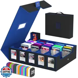 Trading Card Storage Box, 5 Row Card Deck Case with Commander Display and Por - Image 1