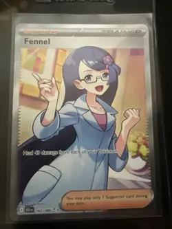 Pokemon TCG SV Black Bolt Fennel Trainer Holo Card 162/086 FA Secret Rare - Image 1