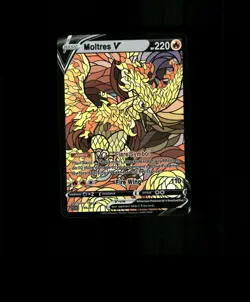 Fan-ART READ DESCRIPTION BELOW HOLO Moltres Card Stained Glass Pokemon Card p1 - Image 1