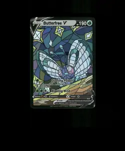 FAN-ART READ DESCRIPTION BELOW HOLO Butterfree Card Stained Glass Pokemon p1 - Image 1