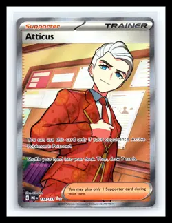 💥 Atticus 134/131 Prismatic Evolutions Full Art Trainer Holo Pokemon TCG Card - Image 1