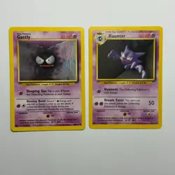 Pokemon TCG Gastly Haunter 2-Card Evolution Lot WOTC Vintage 1999 - Image 1