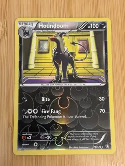 Pokemon TCG Houndoom Reverse Holo Rare Card 75/124 BW Dragons Exalted - Image 1