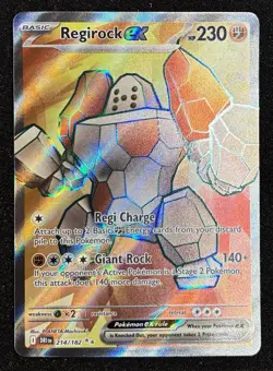 Pokemon Card Regirock EX 214/182 Destined Rivals Full Art Holo Rare NM - Image 1