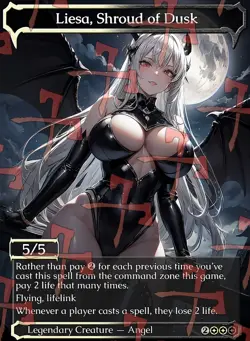 Liesa Shroud of Dusk Anime Waifu Style Card For EDH and Playtest - Image 1