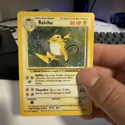 Pokemon TCG Raichu Base Set Holo Unlimited Rare Card 14/102 - Image 1