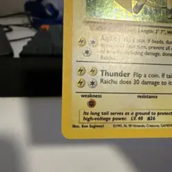 Pokemon TCG Raichu Base Set Holo Unlimited Rare Card 14/102 - Image 3