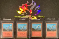 MTG Limited Edition Alpha 1993 Mountain (B) x 4 (NMx2, LPx2) Playset LEA 93/94 742818060004 - Image 1