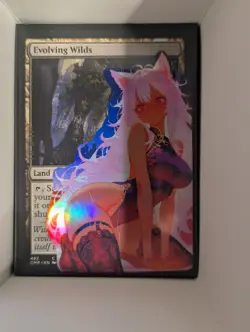 Evolving Wilds x Nior Kitty Stockings (foil) MtG Alter Hand-Crafted! Anime Waifu - Image 1