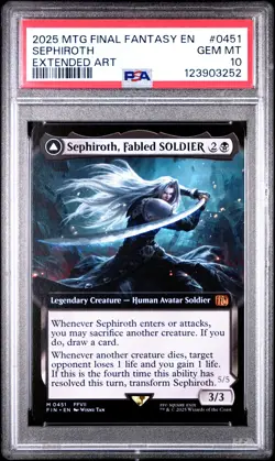 3252 Sephiroth One-Winged Angel 2025 MTG Final Fantasy #0451 Extended Art PSA 10 - Image 1