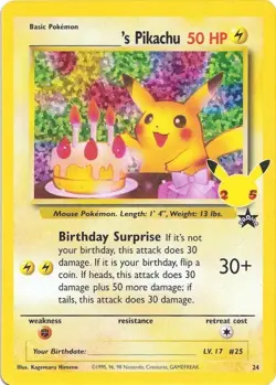 ______'s Pikachu 24/53 Celebrations: Classic Collection Holo for sale online - Image 3