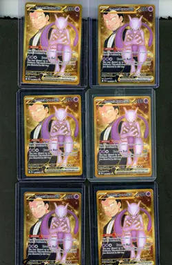 Lot of 10 Pokemon Team Rockets Mewtwo ex 240/182 Destined Rivals Gold Hyper Rare - Image 1