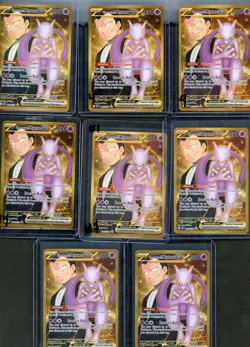 Lot of 8 Pokemon Team Rockets Mewtwo ex 240/182 Destined Rivals Gold Hyper Rare - Image 1