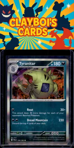 Tyranitar SV02: Paldea Evolved Pokemon 135/193 Holo Rare NM+ - Image 1