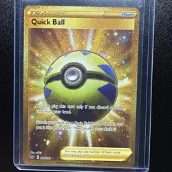 Pokemon GOLD Quick Ball 216/202 Sword & Shield Gold Holo Secret Rare NM/M. #40 - Image 1