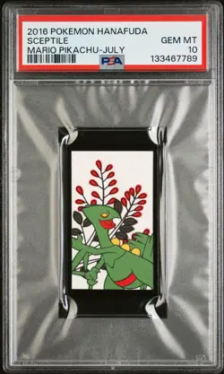 2016 POKEMON HANAFUDA MARIO PIKACHU JULY SCEPTILE PSA 10 - Image 1