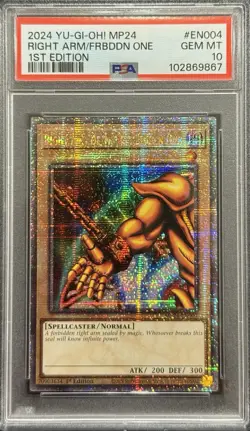 2024 PSA 10 YUGIOH MP24 25TH QC SECRET RARE RIGHT ARM OF EXODIA 💎 - Image 1