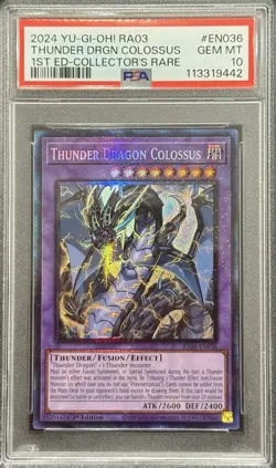 2023 PSA 10 YUGIOH RA01 COLLECTORS RARE THUNDER DRAGON COLOSSUS 💎 - Image 1
