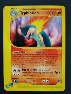 Typhlosion 65/165 Expedition Base Set Non-Holo 2002 WOTC Vintage Pokemon Card NM - Image 1