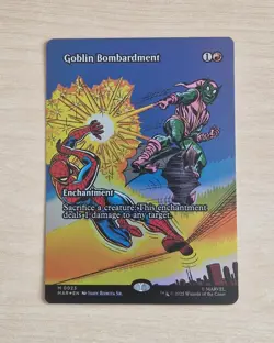 Goblin Bombardment #0023 Foil Mythic Borderless Card - MTG Marvel Spiderman 2025 - Image 1