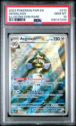 PSA 10 Aegislash 210/182 Paradox Rift IR Holo Pokemon Card - Gem Mint - Image 1