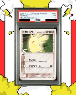 PSA 1 Pikachu 112/PCG-P Meiji Promo Delta Japanese Pokemon Graded Card - Image 1