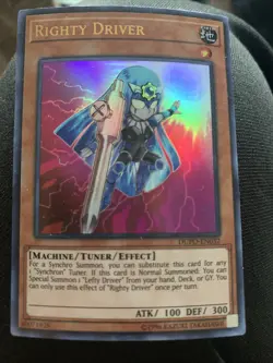 Yu-Gi-Oh Card - DUPO-EN032 - RIGHTY DRIVER (ultra rare holo) - NM/Mint C618 - Image 1