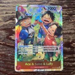 Ace & Sabo & Luffy OP13-007 SR One Piece Carrying On His Will Card - Image 1