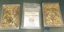 Pair 1999 23k Gold Plated Pokemon Cards Charizard - Image 1