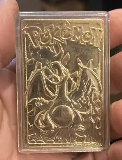 Pair 1999 23k Gold Plated Pokemon Cards Charizard - Image 5